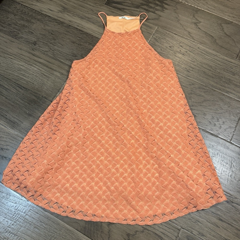 Kimchi Blue Orange Swing Dress - Urban Outfitters Size Small Lace Overlay